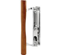 Prime-Line C 1148, Chrome Sliding Door Flush Latch Handle Set, 6-5/8in, Diecast Construction, Plated, Wood Pull, Pack of 1, 6-5/8 in