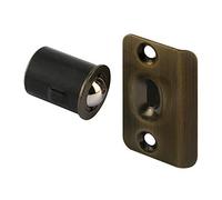 Prime-Line Doorstop, Drive-in Ball Catch with Strike, Large, Antique Brass