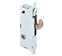 Prime-Line E 2014 Mortise Lock - Adjustable, Spring-Loaded Hook Latch Projection for Sliding Patio Doors Constructed of Wood, Aluminum and Vinyl, 3-11/16”, 45 Degree Keyway, Round Face