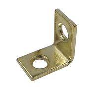 Prime-Line MP11375-4 Corner Bracket, 3/4 Inch, Steel Construction, Satin Brass-Plated, L-Angle, Pack of 4