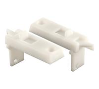 PRIME-LINE MP65500 Pair, Spring Loaded Vinyl Tilt Latch Replacement Part, 1-11/16 in. Hole Center, White Plastic Construction