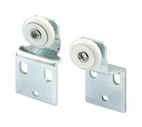 Prime-Line N 7533 Sliding Closet Door Roller Kit, 3/4 in. Wheel Diameter, Convex (Round) Edge Plastic, Stamped Steel Construction, Includes 3/8 in. and 1/2 in. Offset Pairs, Pack of 4, Zinc