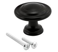 Prime-Line N 75681-3/8 in. Bi-Fold Door Knobs, Matte Black Finish (Single Pack)