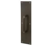 Prime-Line Products J 4668 Door Pull Plate, 4 by 16, Round Handle, Bronze Painted Alum