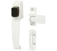 Prime-Line Products K 5116 Prime-Line Contemporary Push Button Latch, With Night Lock, Die Cast, White Finish