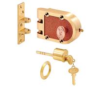 Prime-Line Products SE 15326 Bronze Deadlock with Single Cylinder and Flat Strike, Brass