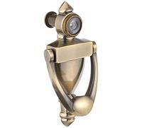 Prime-Line S 4235 Door Knocker and Viewer, Diecast Construction, Antique Brass Finish (Single Pack)
