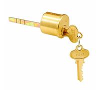 Prime-Line SE 70007 Rim Cylinder Deadbolt, Brushed Brass, 1-3/16 Inch