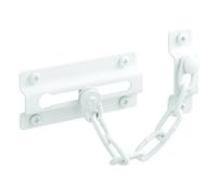 Prime-Line U 9852 Standard Chain Door Guard, 3-5/16 in H X 1-3/8 in W X 2 in D, Steel, White, 1 Count (Pack of 1)