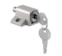 Prime-Line U 9861 Sliding Door Keyed Lock, Push-in - Replace Broken Parts and Add Additional Home Security, Painted Diecast Case, Aluminum Finish (Single Pack)