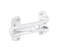 Prime-Line U 9902 Swing Bar Lock for Hinged Swing-in Doors - Secondary Security Lock for Door and Home Security, 3-7/8 in. Bar Length, Diecast Zinc Construction, White Finish (Single Pack)