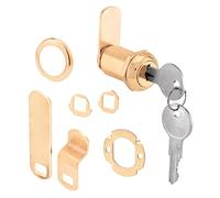 Prime-Line U 9946 13/16 in, Steel, Brass Plated, Keyed Drawer and Cabinet Cam Lock