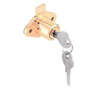 Prime-Line U 9947KA Drawer and Cabinet Lock, 7/8 in, Diecast, Brass Plated, Yale Keyway U-9947Ka Cam, 2 Key, Die Cast Stainless Steel, 7/8 Inches