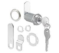 PRIME-LINE U 9950 Drawer and Cabinet Lock, 1-3/8 in, Diecast, Stainless Steel, 1 in. Max. Panel
