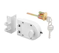 Prime-Line U 9971 Jimmy-Resistant Deadlock, Diecast, White, Angle Strike, Single Cylinder (Single Pack)