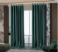 PRIME LINENS 100% Blackout Curtains for Bedroom - 320 GSM Blackout Living Room Curtains Soft Thermal Insulated Curtain Pair Panels (Veince Green, 90X90 Inches)