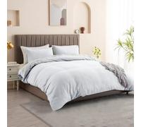 PRIME LINENS 100% Cotton Duvet Cover Set 2 Piece Quilt Cover Bedding Set with 1 Pillow Cases Waffle Bedding Quilt Cover Set Anti Allergic Machine Washable (White, Single)