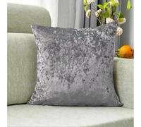 PRIME LINENS Crushed Velvet Cushion Covers 58x58Cm - Square Throw Cushion Covers Pack of 2 - Luxury Style Cushion Case for Sofa Bedroom (Santiago Silver, Cushion Cover 23''x23'')