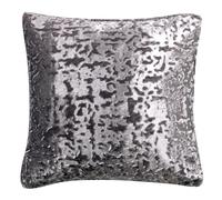 PRIME LINENS Crushed Velvet Cushion Covers 58x58Cm - Square Throw Cushion Covers Pack of 2 - Luxury Style Cushion Case for Sofa Bedroom (Plush Silver, Cushion Cover 23''x23'')