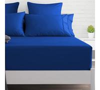 PRIME LINENS Extra Deep Fitted Sheet 40 CM Brushed Microfiber Wrinkle & Fade Resistant Bottom Sheet Soft Durable Bed Sheets (Royal Blue, Double)