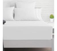 PRIME LINENS Extra Deep Fitted Sheet 40 CM Brushed Microfiber Wrinkle & Fade Resistant Bottom Sheet Soft Durable Bed Sheets (White, Double)