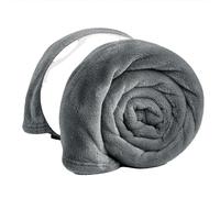 PRIME LINENS Fleece Blanket Reversible Throw for Sofa - Faux Fur Bed Blanket Lightweight Cozy Throw for All Seasons, Perfect for Bed Couch Camping & Travel (Grey, 240 x 270 Cm)