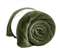 PRIME LINENS Fleece Blanket Reversible Throw for Sofa - Faux Fur Bed Blanket Lightweight Cozy Throw for All Seasons, Perfect for Bed Couch Camping & Travel (Green, 130 x 150 Cm)