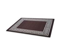 Prime Linens Large Entrance Doormat Door Matt Indoor Washable Non Slip Bath Mat Outside Inside Dog Muddy Paws Floor Protector Hallway Hall Kitchen Matting| 66 X 120 cm - Greek Key Brown & Cream