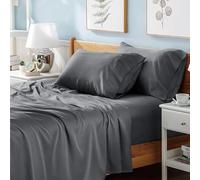 Prime Linens Poly Cotton Percale Double Flat Sheet Silver/Grey - Soft Wrinkle & Fade Resistant Bed Top Sheets
