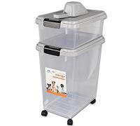 Prime Paws 3-Piece Airtight Pet Food Storage Container with Measuring Scoop Plastic Pet Dog Cat Animal Dry Food Dispenser (Grey)