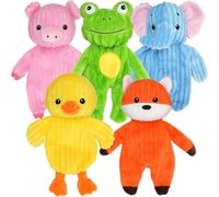 Prime Pets Dog Toys, 5 Pack, Plush Dog Squeaky Toys, No Stuffing Bodies, Crinkle Animals Pet Toy for Small Medium Large Dogs, Puppy Chew Toy to Keep Them Busy