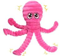 Prime Pets Dog Toys for Large Dogs, Rose Red, 27” Extra Large Plush Octopus Dog Toy, Squeaky Dog Toys, Tug of War Pet Toy for Small Medium Large Dogs