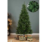 Prime Plus 6Ft Classic Artificial Christmas Tree Xmas Realistic Natural Green Tree With 850 Branches & Solid Metal Leg Stand Decor