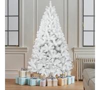 Prime Plus 6Ft White Artificial Christmas Tree, Artificial Pine Xmas Tree With Metal Stand