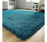 PRIME PLUS EXTRA THICK HEAVY 5CM PILE SOFT SHAGGY RUGS MODERN AREA RUGS BEDROOM HALL RUGS (Teal Blue, 120 x 170cm)