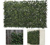 Prime Plus Pair Of Expanding Natural Willow Trellis With Realistic Artificial Laurel Leaf 2M X 1M Privacy Screening