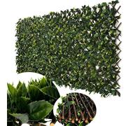 Prime Plus Realistic Artificial Laurel Leaf On Willow Privacy Fence, Expandable Trellis Screen, 2m x 1m