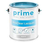 Prime ProClear Lacquer Paint - 1 Litre Quick Drying & Durable Lacquer for Wood, Plastic, Metal, Concrete, Glass & Ceramics | Water Resistant Coating for Interior & Exterior Surfaces (Matt)