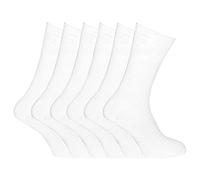 Prime Products 3/6/12 X Pairs Men's Diabetic Socks, Non Elasticated Soft Top Cotton Socks, Fit to UK Size 6-11 (White, 3)