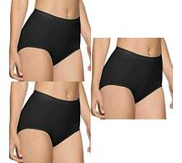 Prime Products 3 X Pairs of Ladies/Womens Cotton Seamless Control Maxi Brief Knicker Underwear (Black, Large 16-18)