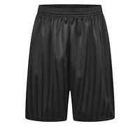 Prime Products Boys/Girls/Adult Unisex Shadow Strip School PE Short with Drawstring (UK Made) (2-3 Years, Black)
