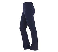 Prime Products Ladies Women Slightly Bootleg Ribbed Stretchy Slim Work Pull On Plus Trouser Pant (Navy, Size 18 (Inside Leg 29"))