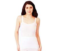 prime Products Ladies/Womens Thermal Underwear, Short/Long Sleeve Top/Vest & Long John (Medium 12-14, French Neck Spencer Plain) White