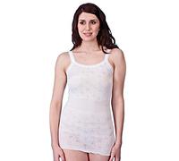 prime Products Ladies/Womens Thermal Underwear, Short/Long Sleeve Top/Vest & Long John (X-Large 18-20, French Neck Vest Plain) White
