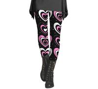 Prime Same Day and Overnight Items Black Leggings with Pockets Women Women's Valentines Day Tights with Hearts Red Heart Sexy Leggings Skinny Pant Patterned Red Heart Womens Leggings