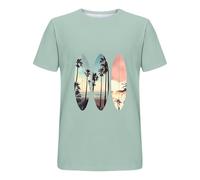 Prime Same Day and Overnight Items Fashion Men's Tshirts Men's Casual Loose Printed Round Neck Short Sleeve T Shirt Mens Summer Tops Casual Smart T Shirts Men Mens Fashion Tshirt Mint Green