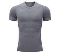 Prime Same Day and Overnight Items Men Summer Clothes Men Compression Shirts Short Sleeve Base Layer Athletic Undershirt Gear Workout T Shirt Tshirts Fashion Clothes Tops Fashion Grey