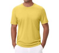 Prime Same Day and Overnight Items Men's T Shirts Short Sleeve Mens Short Sleeve T Shirts Classic Crew Neck Casual Shirt Summer Basic Lightweight Fashion Mens Fashion Clothes Big and Tall Tops Yellow