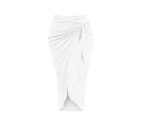 Prime Same Day and Overnight Items Midi Skirts for Women UK Elasticated Waist Long Skirts for Women Fall Winter High Waist Pencil Long Skirt Casual Split Bow A Line Lady Fancy Dress White