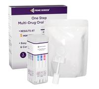 Prime Screen Saliva Drug Testing Kit 12 in 1 Drug Tests for All Drugs Cannabis Cocaine Opiates Methadone Speed Ecstasy Benzodiazepines BAR BUP MET OXY PCP 1 Pack